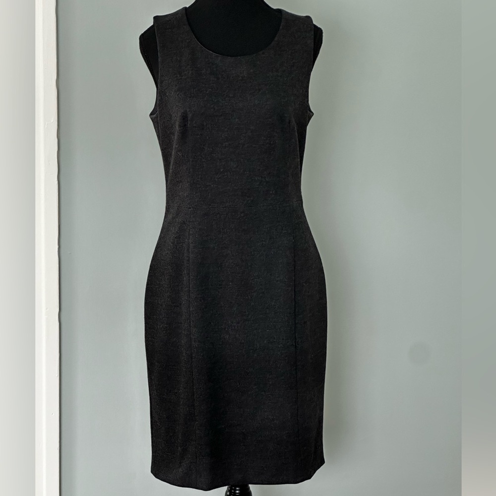 Judith & Charles Charcoal Gray Wool Flannel Sheath Dress | Made in 🇨🇦
